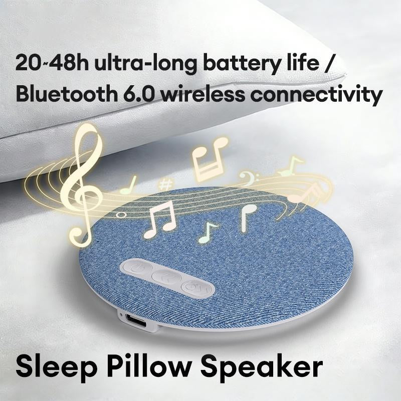 Under Pillow Speaker for Sleeping – Mini Bone Conduction Bluetooth Sleep Aid with Stereo Bass, White Noise, Volume Control, TF Card Support, and Auto-Off Function for Deep Sleep