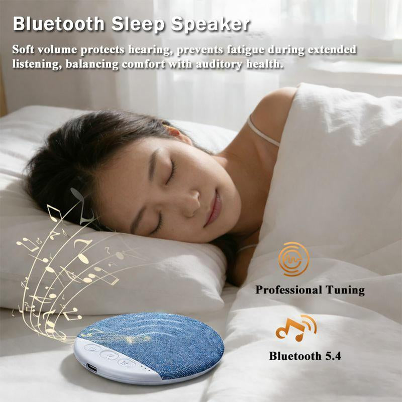 Under Pillow Speaker for Sleeping – Mini Bone Conduction Bluetooth Sleep Aid with Stereo Bass, White Noise, Volume Control, TF Card Support, and Auto-Off Function for Deep Sleep